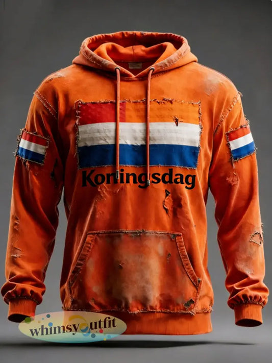 Heren Koningsdag standaard capuchon - Sinaasappel / S