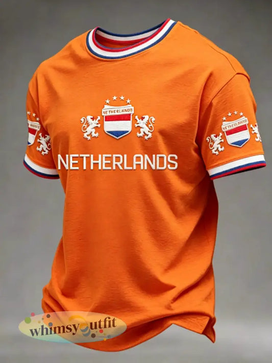 Heren Koningsdag-t-shirt - Sinaasappel / S