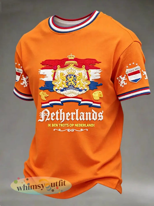 Heren Koningsdag-t-shirt - Sinaasappel / S