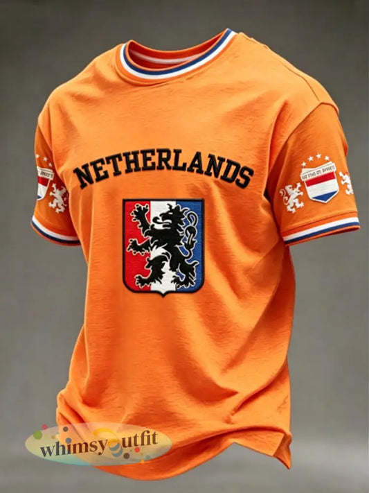 Heren Koningsdag-t-shirt - Sinaasappel / S
