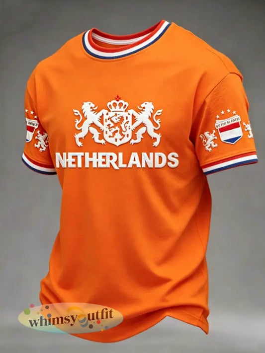 Heren Koningsdag-t-shirt - Sinaasappel / S