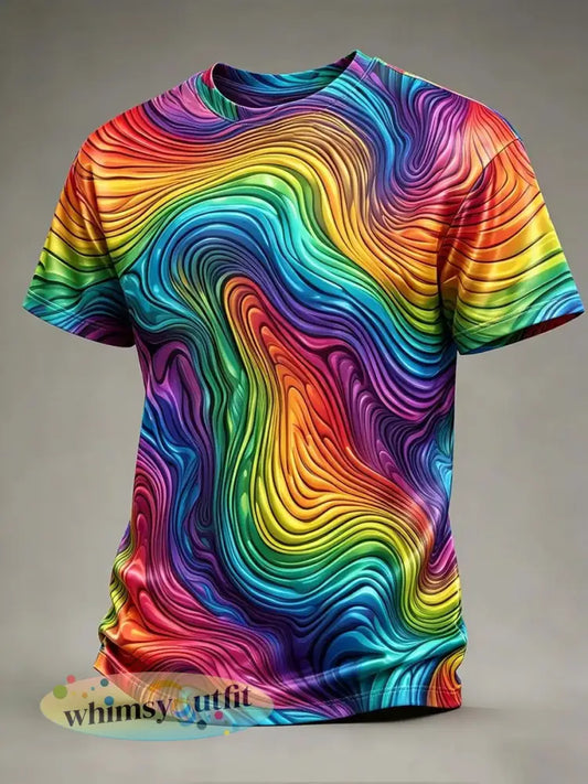 Heren LGBT Pride-maand Regenboogkunst T-shirt met korte mouwen - als foto / S