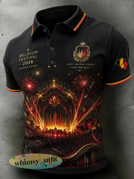Heren Muziek Festival Print Poloshirt met korte mouwen - A / S