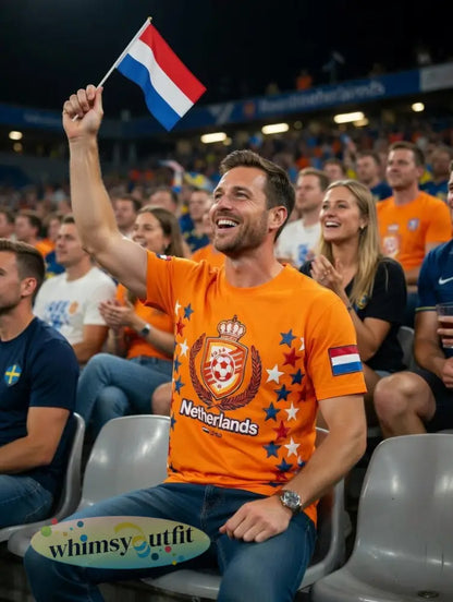 Heren Nederland 2026 Voetbalster Print Casual T-shirt