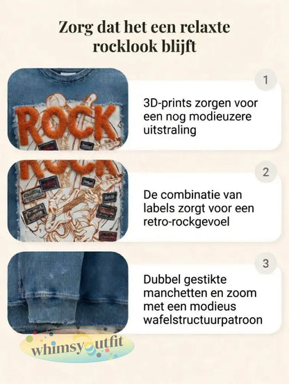 Heren Nederland Rock Retro Patchwork Print Casual Cool T-shirt met lange mouwen