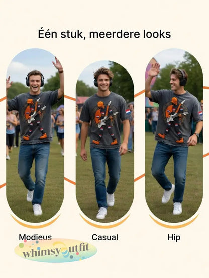 Heren Nederland Rock Super Cool Print Casual Vintage T-shirt