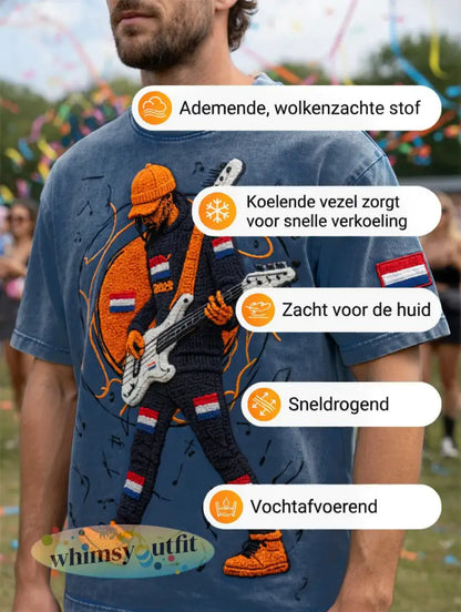Heren Nederland Rock Super Cool Print Casual Vintage T-shirt