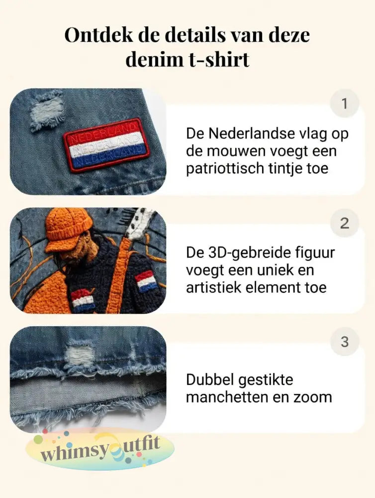 Heren Nederland Rock Super Cool Print Casual Vintage T-shirt