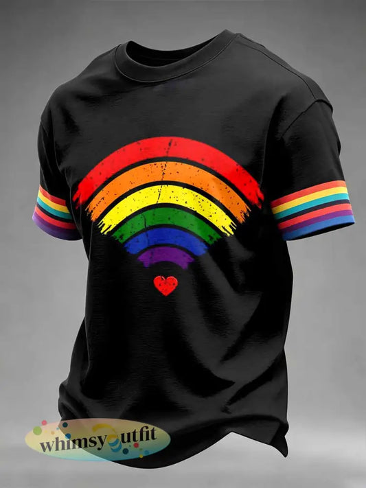Heren Pride Maand Regenboog WiFi Print Casual T-shirt - als foto / S
