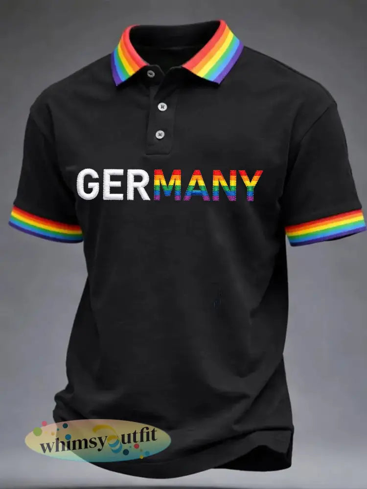 Heren Pride Month shirt met korte mouwen - Zwart / S