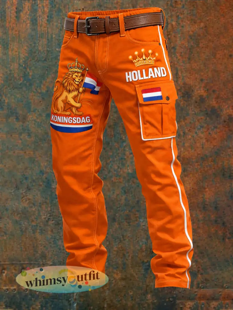 Heren retro Nederlandse koningsdag werkbroek - A / S