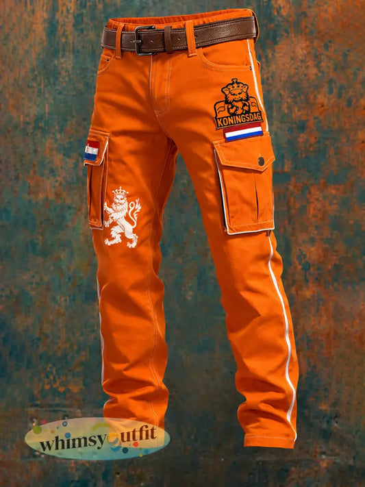Heren retro Nederlandse koningsdag werkbroek - A / S