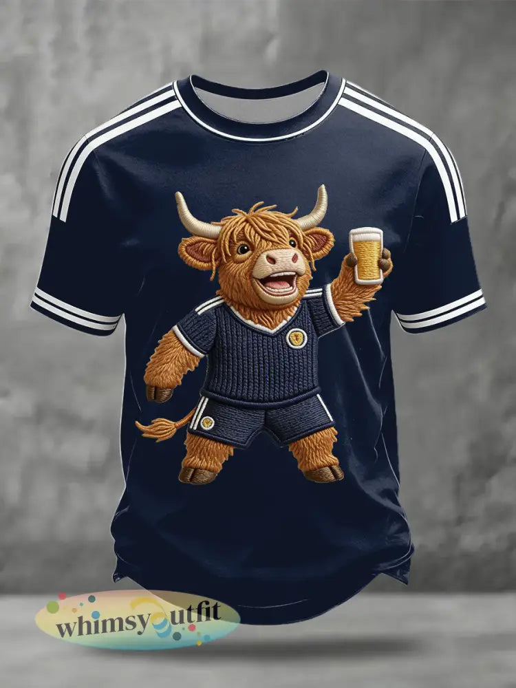 Heren Schotland Voetbal Art Print T-shirt - Marineblauw / S