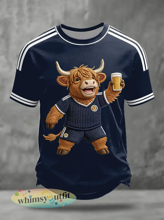 Heren Schotland Voetbal Art Print T-shirt - Marineblauw / S