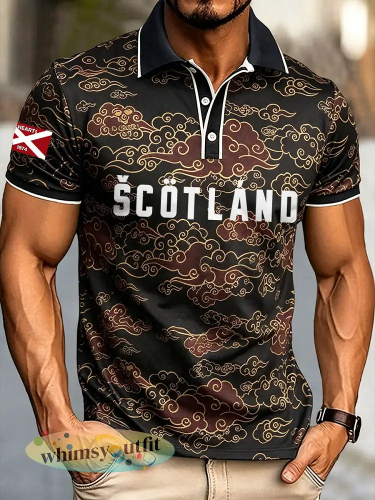 Heren Schotland Voetbal Lover Hart Art Gedrukte Casual Tops - Rood / S
