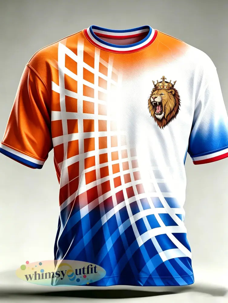 Heren T-shirt met artistieke print ter herinnering aan Koningsdag in Nederland - A / S