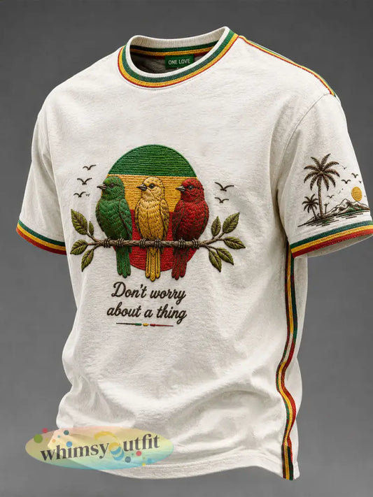Heren-T-shirt met casual print: ‘Every Little Thing Is Gonna Be Alright’ - als foto / S