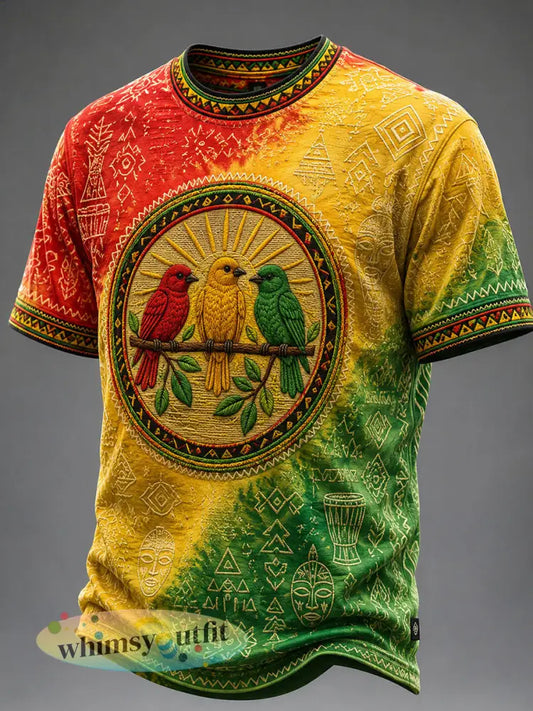 Heren T-shirt met casual print: ‘Every Little Thing Is Gonna Be Alright’ - als foto / S