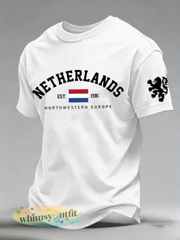Heren T-shirt met herdenkingsprint voor de Nederlandse Koningsdag - A / S