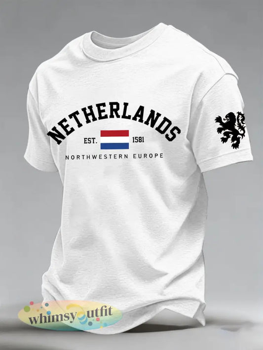Heren T-shirt met herdenkingsprint voor de Nederlandse Koningsdag - A / S