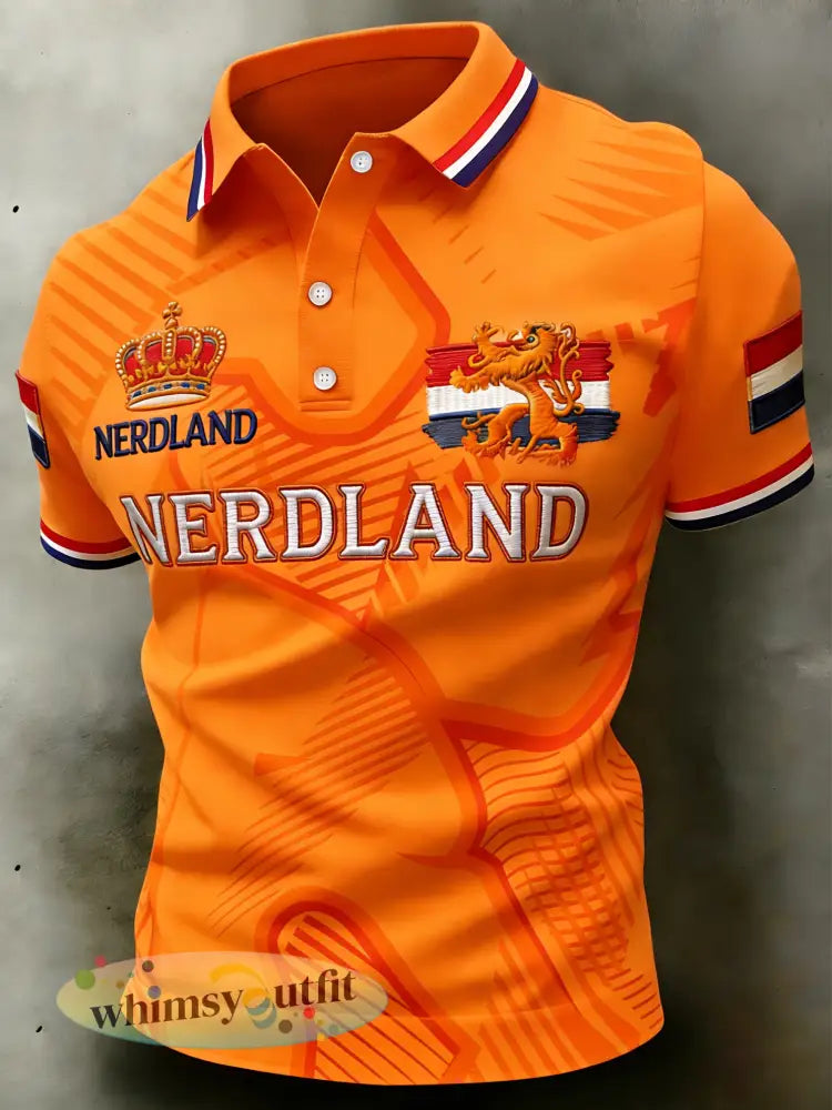 Heren T-shirt met koningsdagprint van katoen - A / S