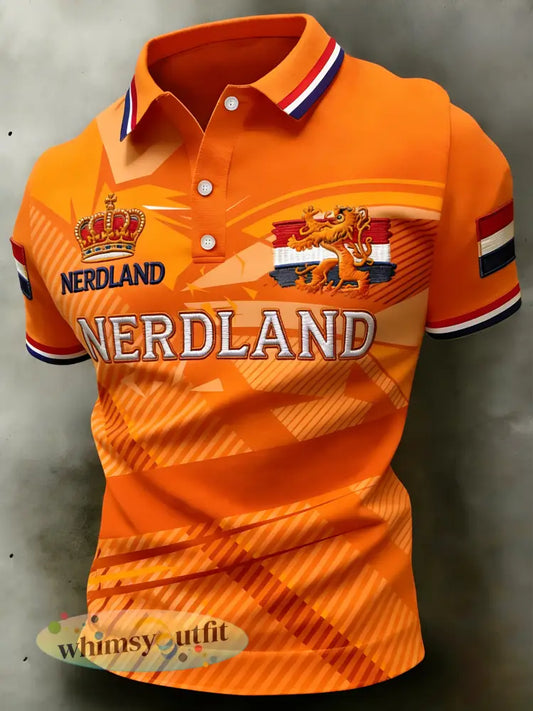 Heren T-shirt met koningsdagprint van katoen - A / S