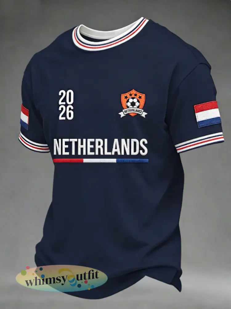 Heren t-shirt met korte mouwen - Blauw / S