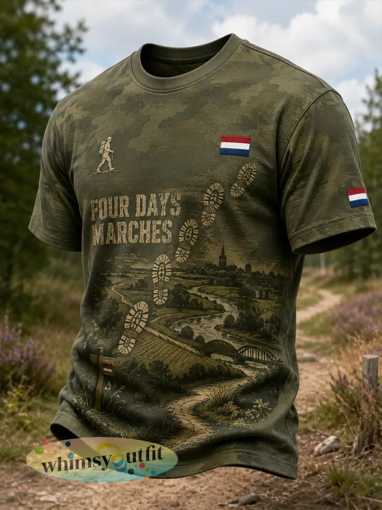 Heren-T-shirt met korte mouwen en camouflageprint in militaire stijl - A / S