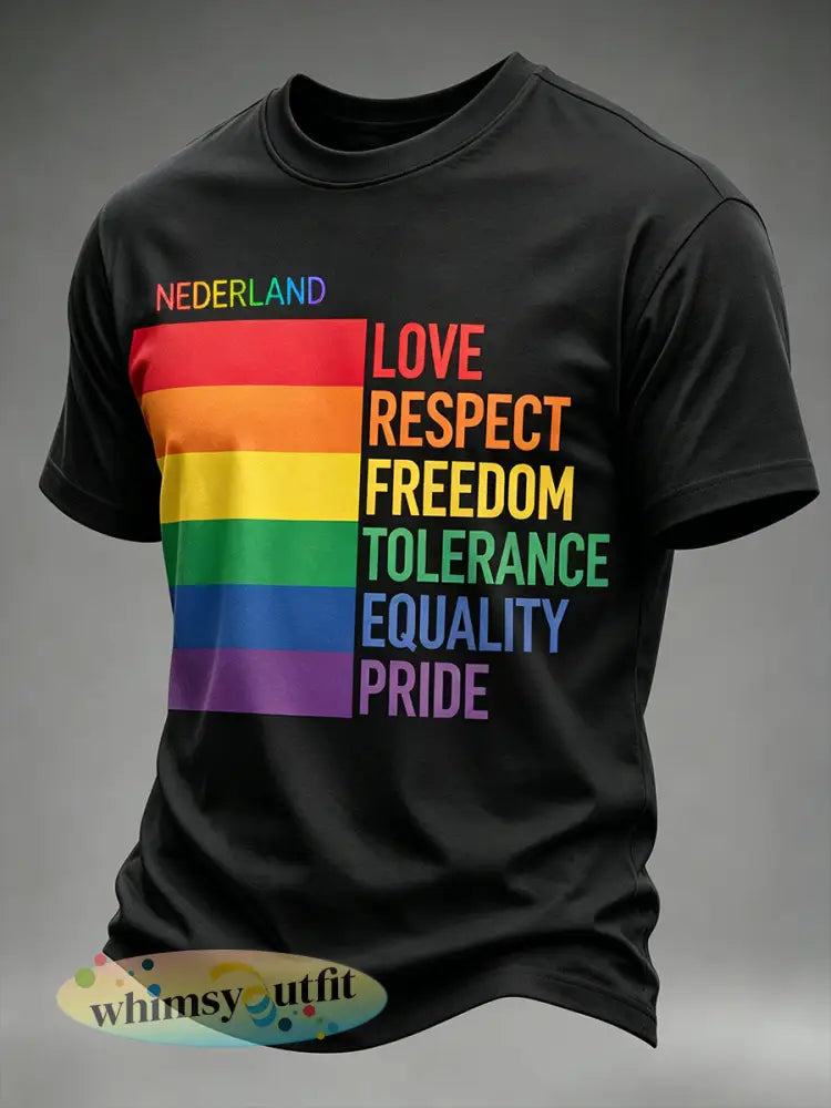 Heren-T-shirt met korte mouwen en print met thema vrijheid voor de LHBT-gemeenschap - A / S