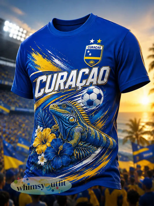 Heren-T-shirt met korte mouwen en print van eilandvoetbal - A / S