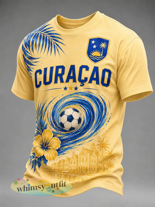 Heren-T-shirt met korte mouwen en print van eilandvoetbal - A / S