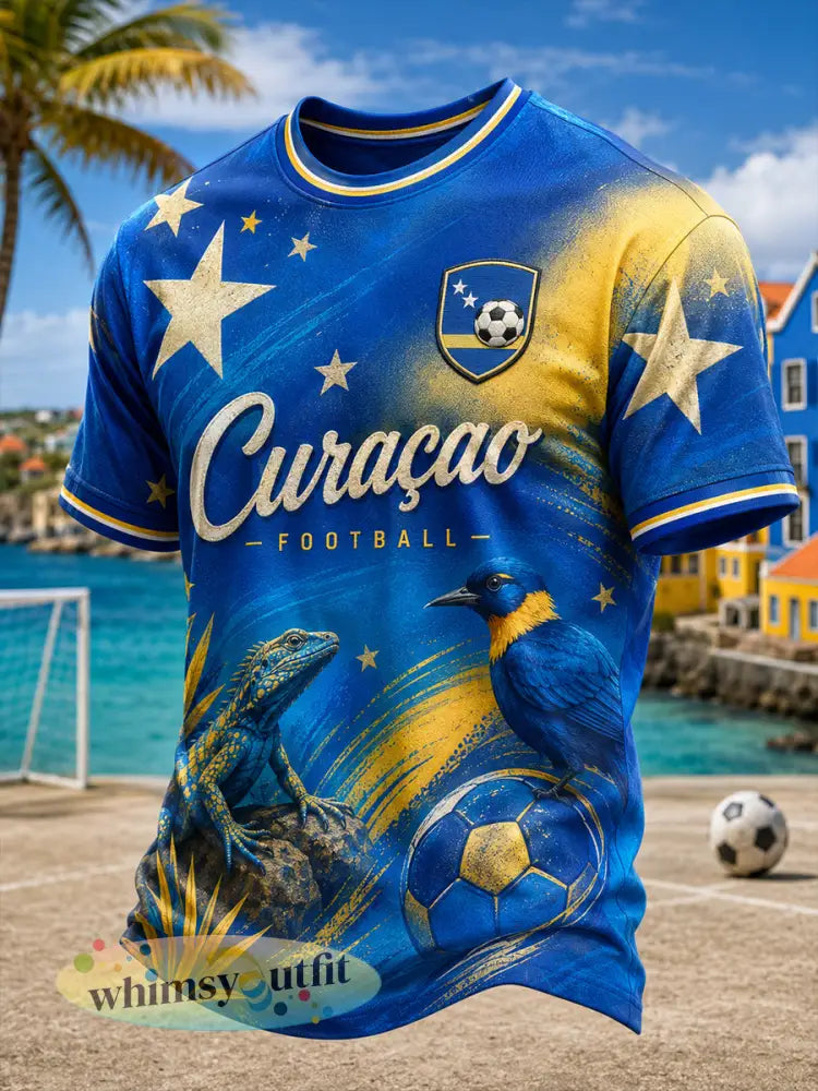Heren-T-shirt met korte mouwen en print van eilandvoetbal - A / S