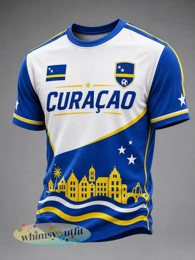 Heren-T-shirt met korte mouwen en print van eilandvoetbal - A / S