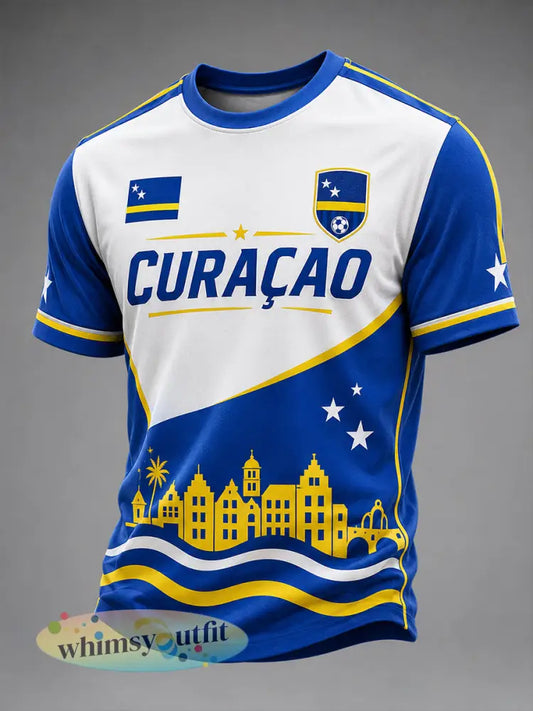 Heren-T-shirt met korte mouwen en print van eilandvoetbal - A / S