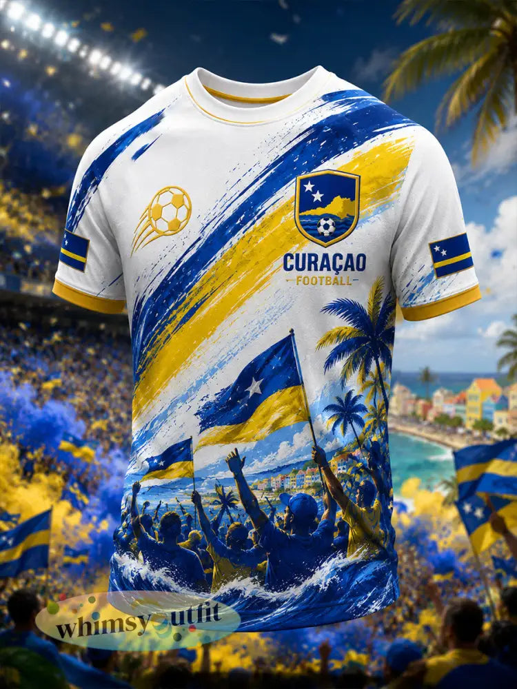 Heren-T-shirt met korte mouwen en print van eilandvoetbal - A / S