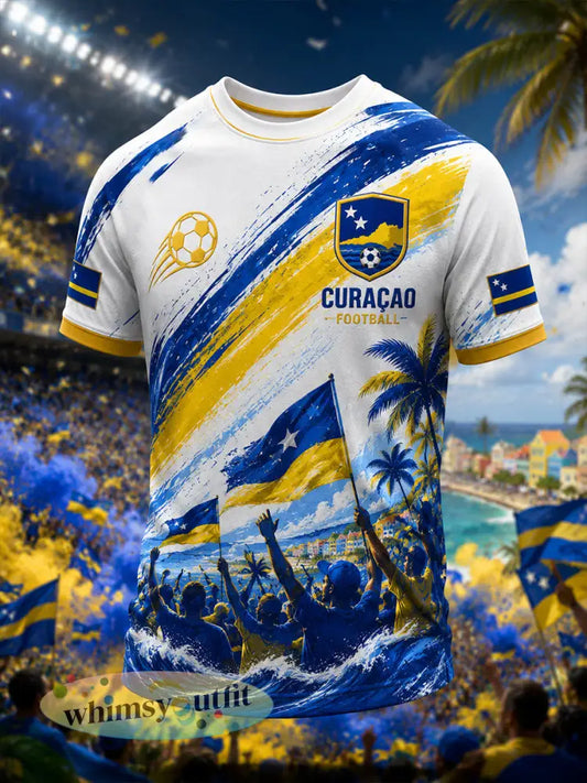 Heren-T-shirt met korte mouwen en print van eilandvoetbal - A / S