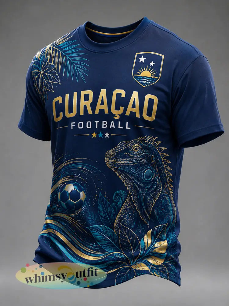 Heren-T-shirt met korte mouwen en print van eilandvoetbal - A / S