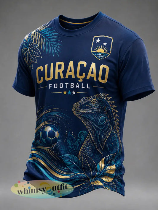 Heren-T-shirt met korte mouwen en print van eilandvoetbal - A / S