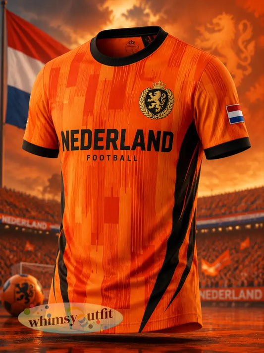 Heren-T-shirt met korte mouwen en voetballeeuwenprint - A / S