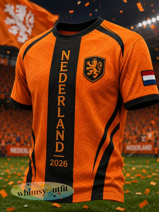 Heren-T-shirt met korte mouwen en voetballeeuwenprint - A / S