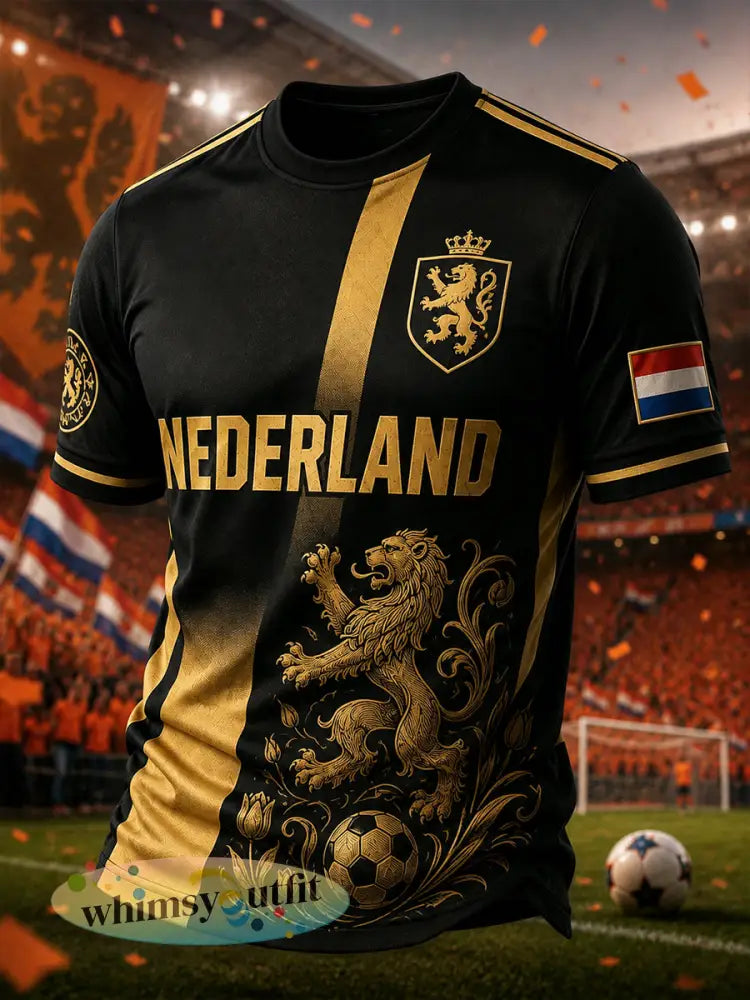 Heren-T-shirt met korte mouwen en voetbalprint - A / S