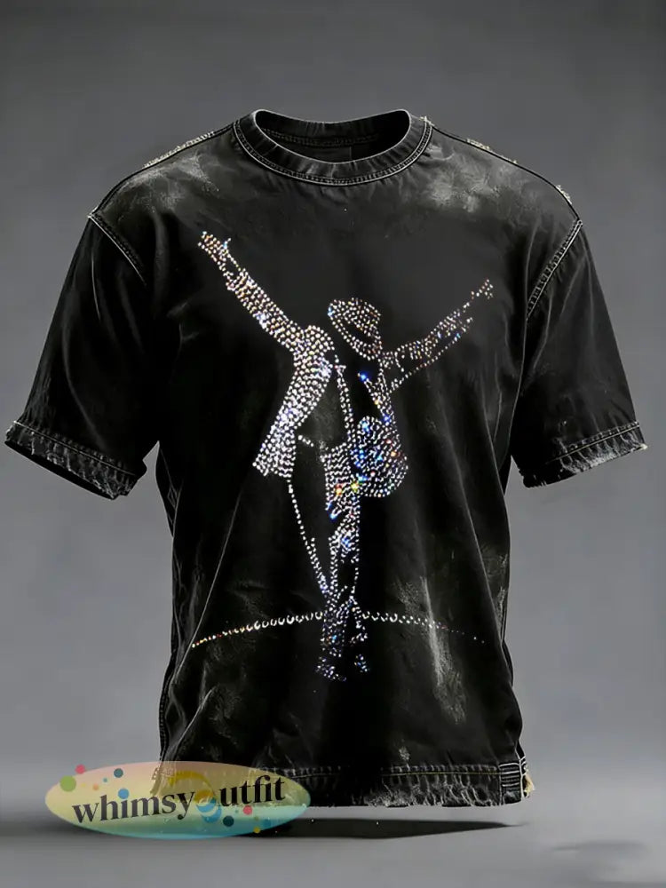 Heren T-shirt met korte mouwen - Zwart / S