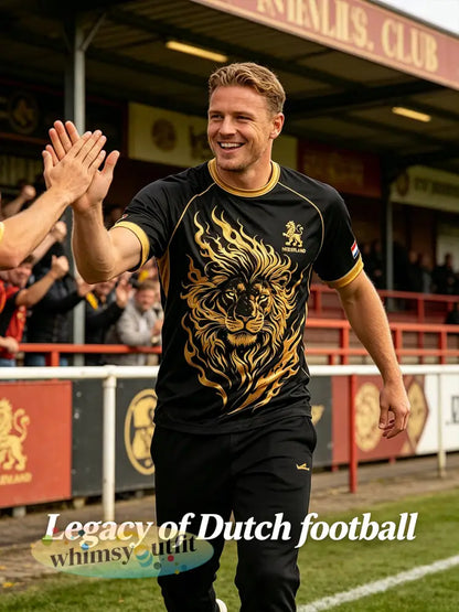 Heren T-shirt met leeuwenprint en raglanmouwen