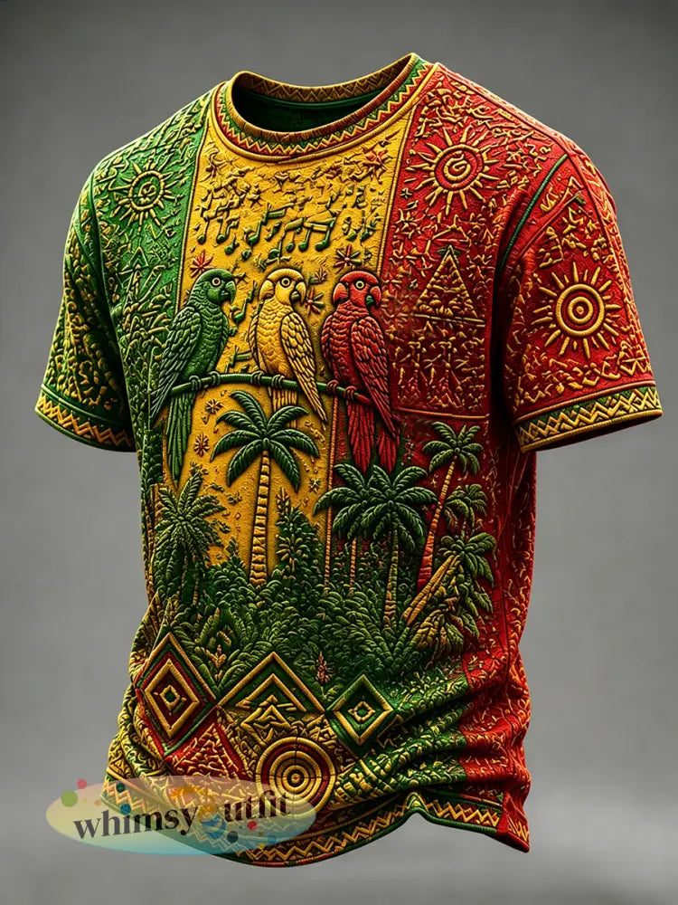 Heren T-shirt met print ‘Every Little Thing Is Gonna Be Alright’ in casual stijl - als foto / S