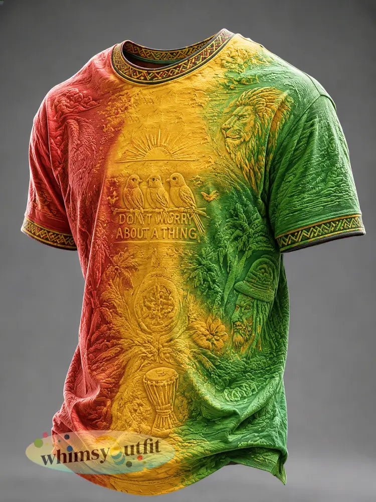Heren T-shirt met print ‘Every Little Thing Is Gonna Be Alright’ in casual stijl - als foto / S