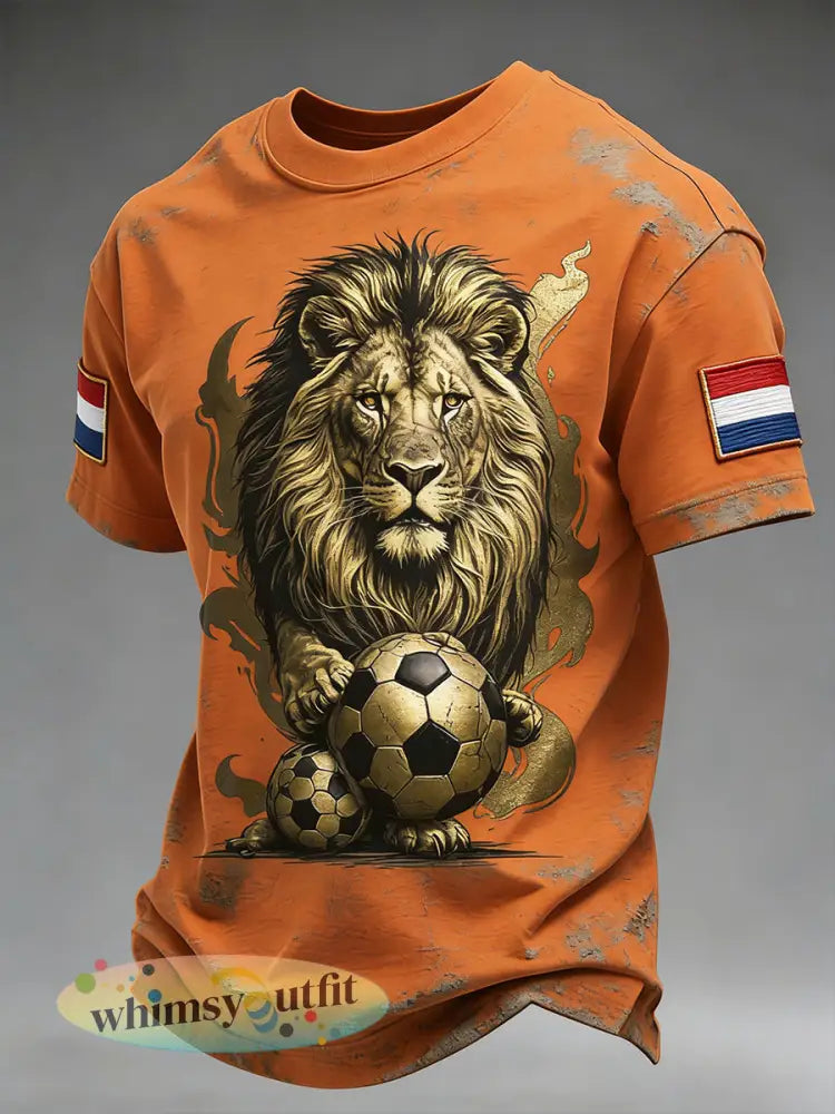 Heren T-shirt met voetbalthema en print - A / S