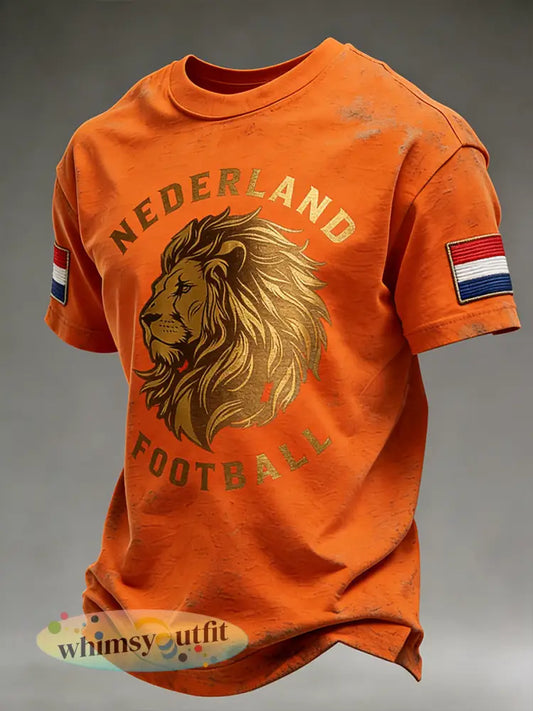 Heren T-shirt met voetbalthema en print - A / S