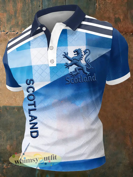 Heren UK Football Lover Schotland Bedrukt poloshirt - als foto / S