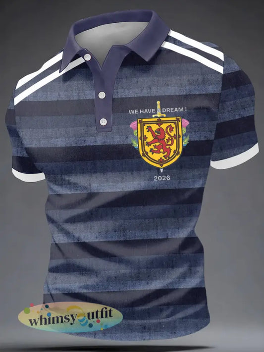 Heren UK voetballiefhebber Schotland bedrukt poloshirt - als foto / S