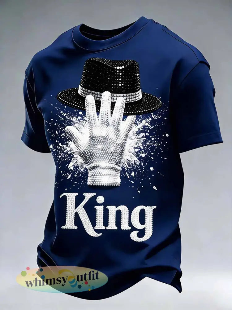 Heren vintage herdenkings-T-shirt met print van de - diepblauw / S